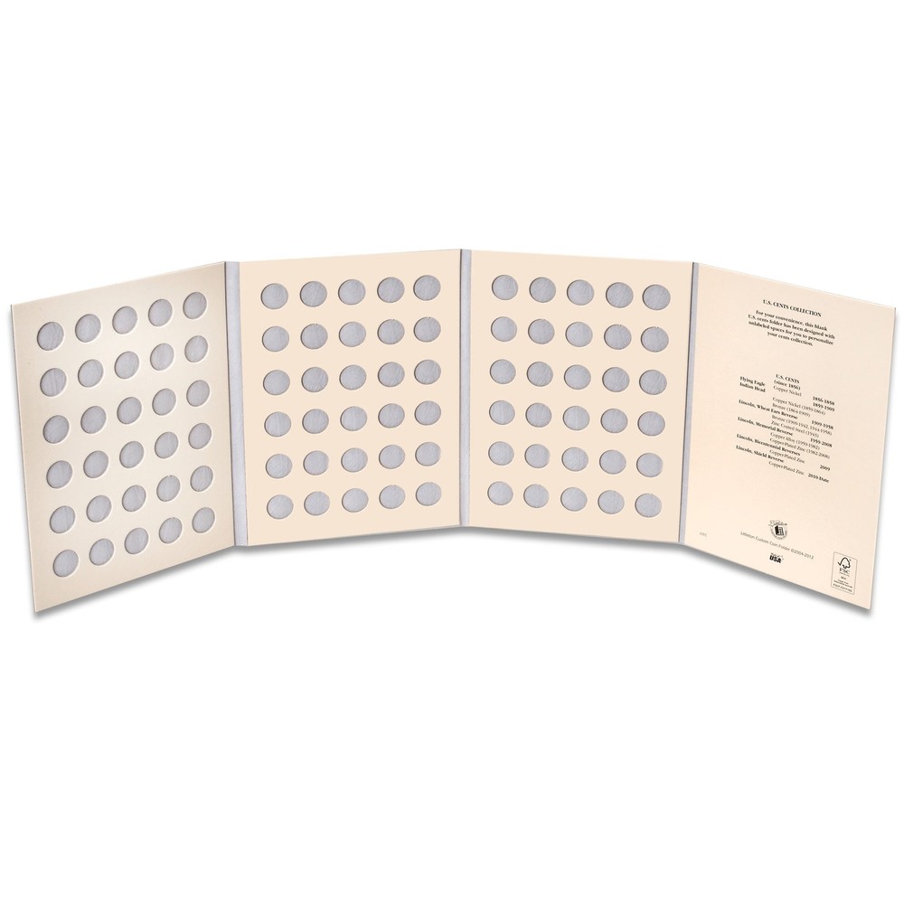 Blank Cent Folder Coin Storage