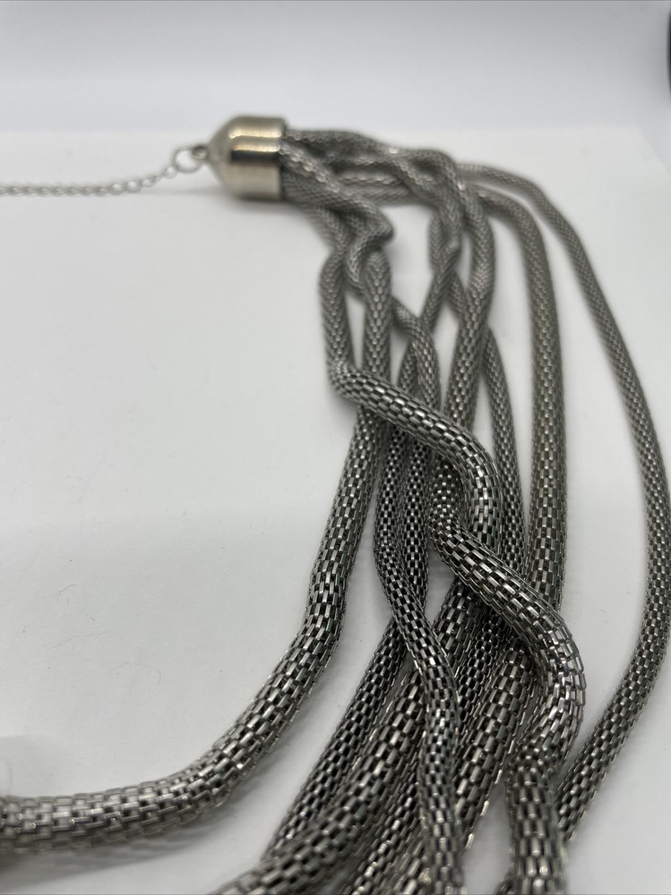 Vintage Multi Layer Silvertone Necklace