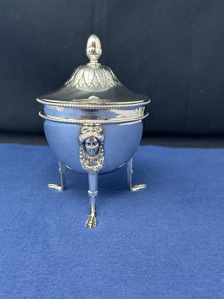 BARBARA MILES BRITISH STERLING FOOTED SILVER BOX / COVERED BOWL
