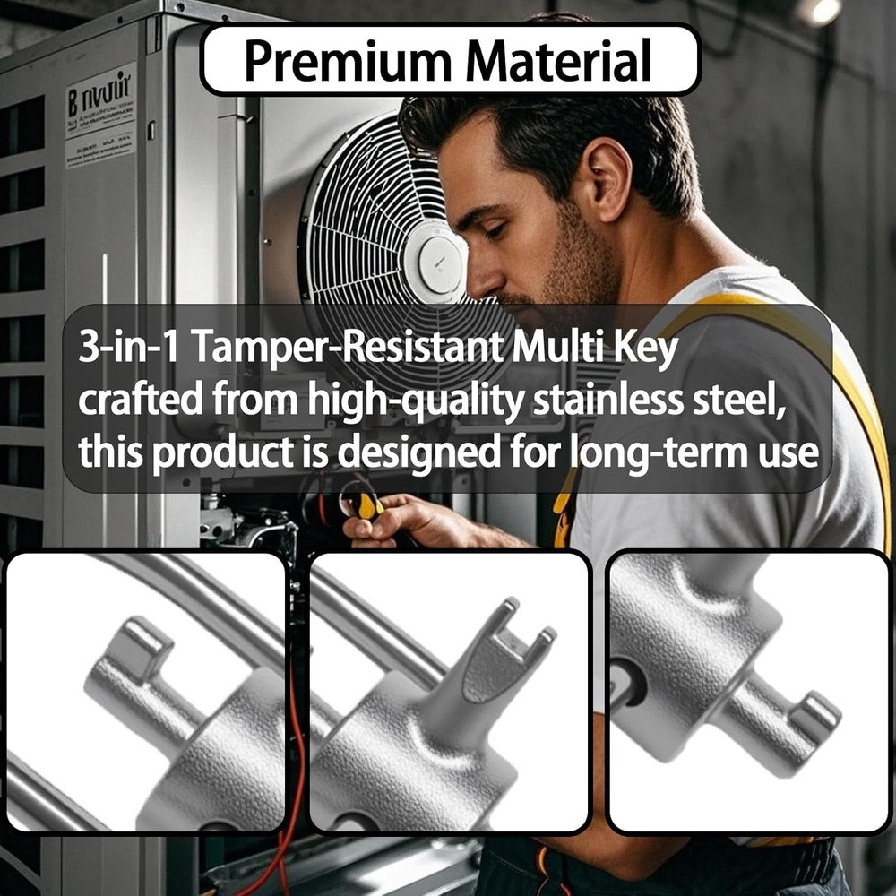 2Pcs HVAC 3-In-1 Locking Cap Key, Locking Cap Tools for 410A & R22 Refrigerant