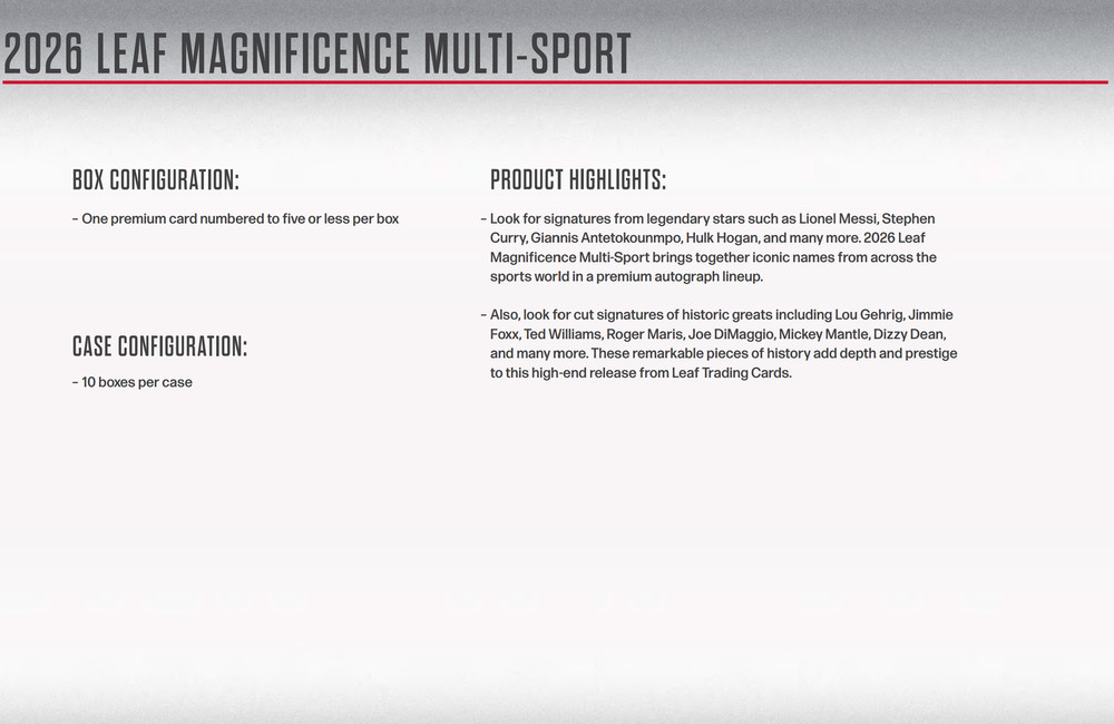 Leaf Magnificence Multi-Sport Hobby Box (2026)