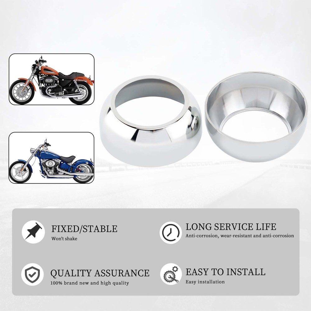 Chrome Front Fork Boot Cap Covers 41mm For Harley Softail FXST FXSTB FXSTC FXDWG