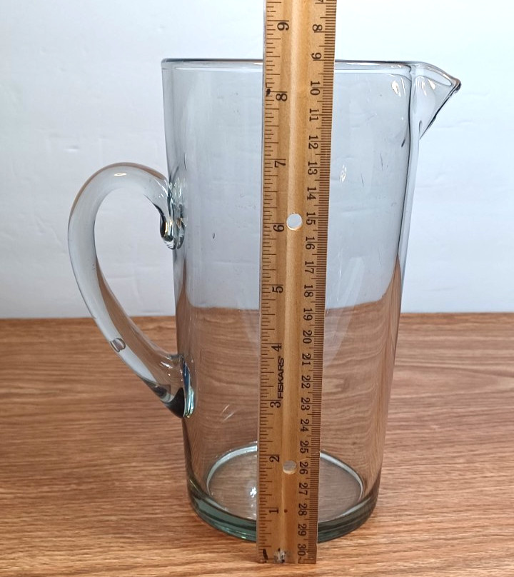 Clear Glass Pitcher Carafe 8.5" Tall