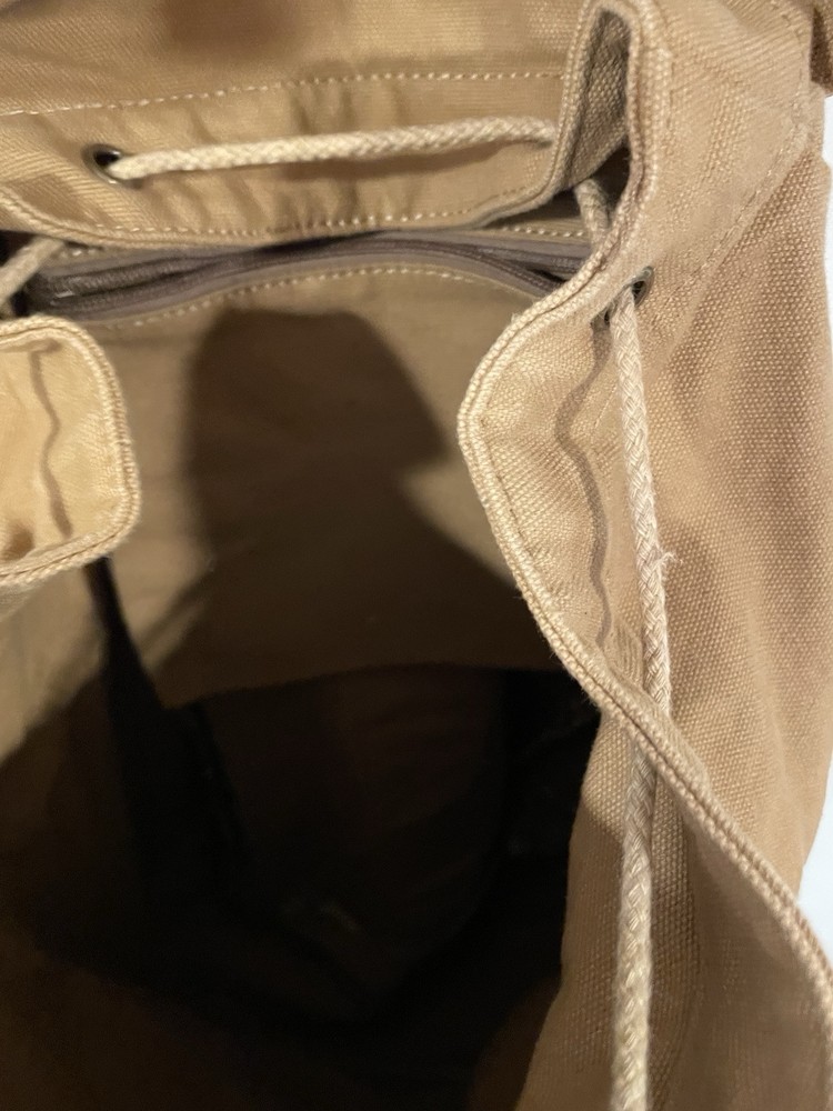 NWT Cotton Canvas & Leather Backpack | Camera Day Outdoors Bag