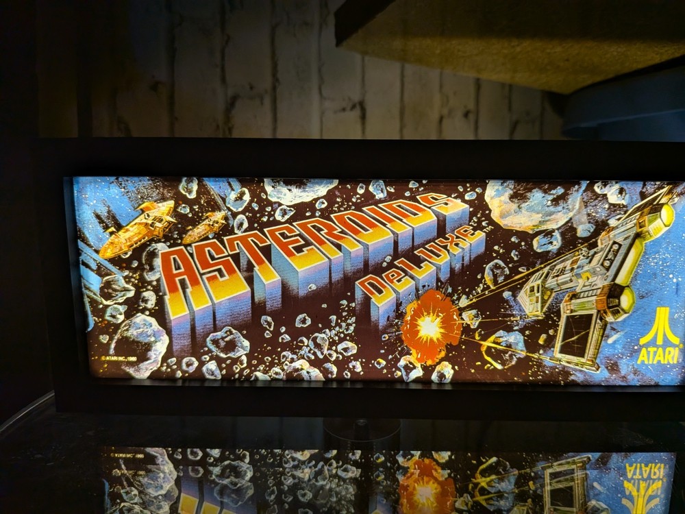Asteroids Deluxe Arcade Marquee Backlit Sign Display