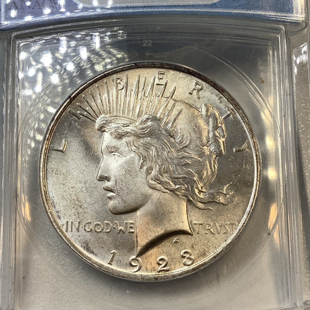 1923 Peace Silver Dollar $1 - ANACS MS64