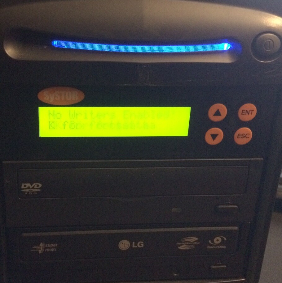 Produplicator CD DVD Duplicator Copier Multi Dual Layer Recorder Powers On