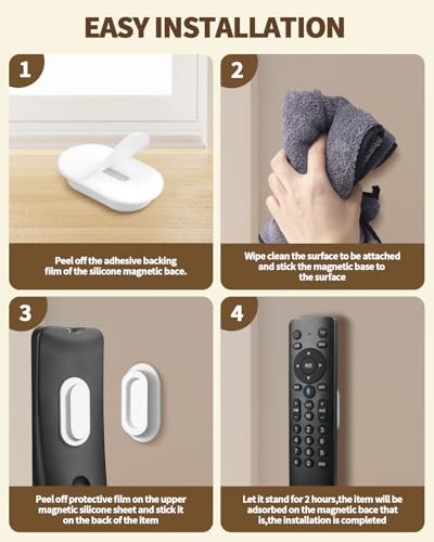 4 Pack Strong Magnetic Remote Control Holder, Self-Adhesive Silicone Remote