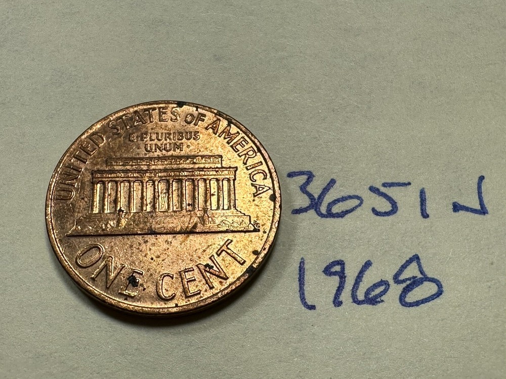 1968 Lincoln Memorial Cent Penny 3651N