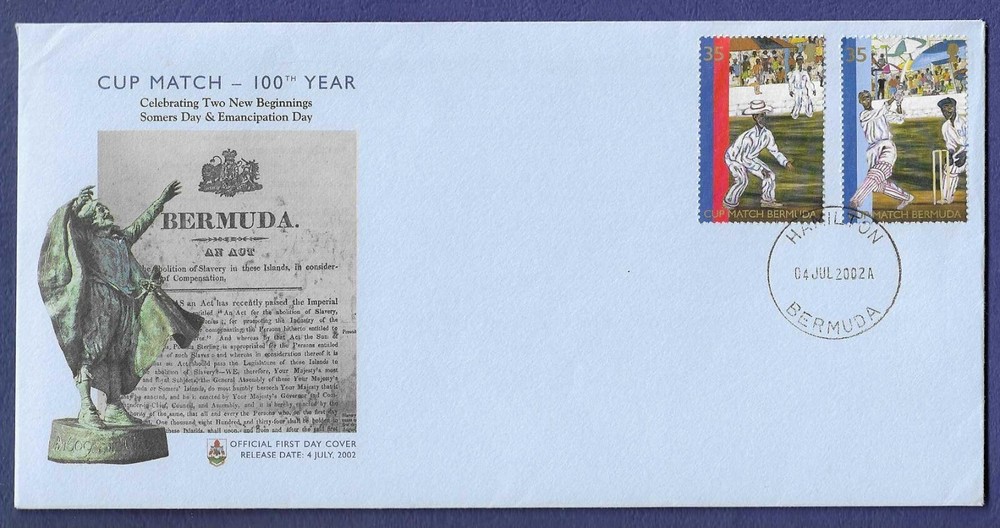 2002 Bermuda FDC "Cup Match ~ 100th Year" issue