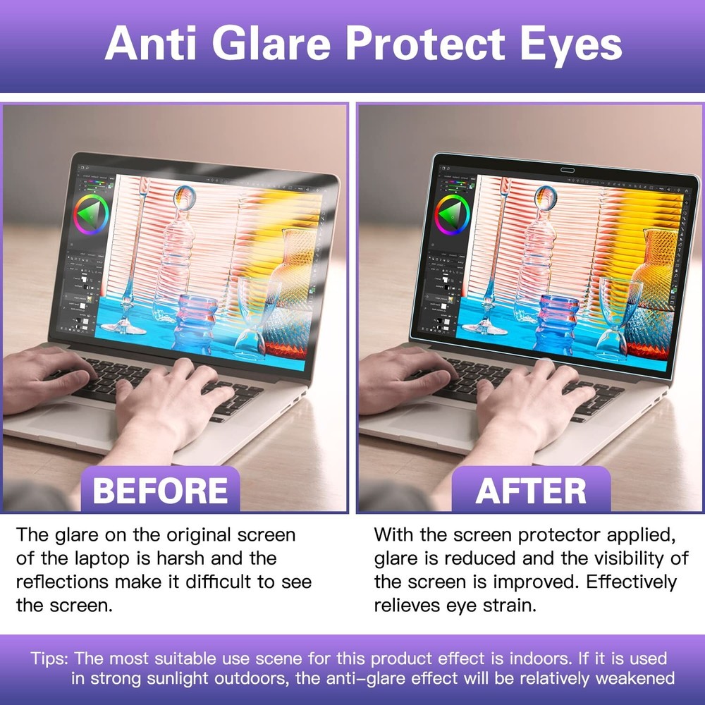 F FORITO 2-Pack Anti Blue Light Screen Protector Compatible with 2022 MacBook...