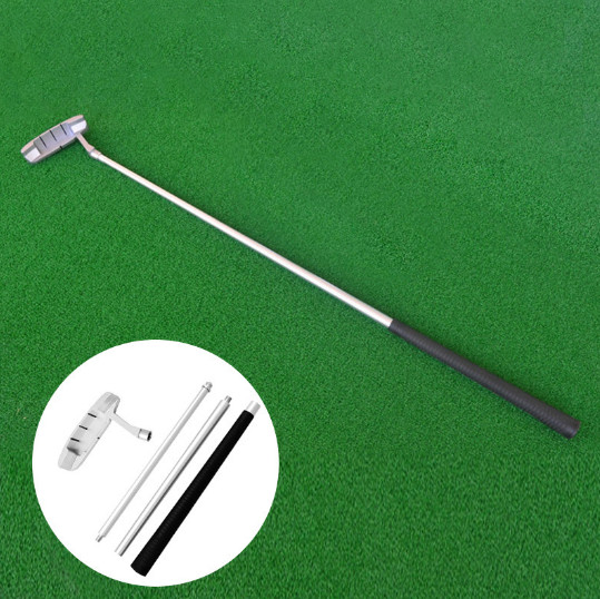 Golf Outdoor Practicing Putter Right Hand Push Rod Folding 3-Section Golf Rod