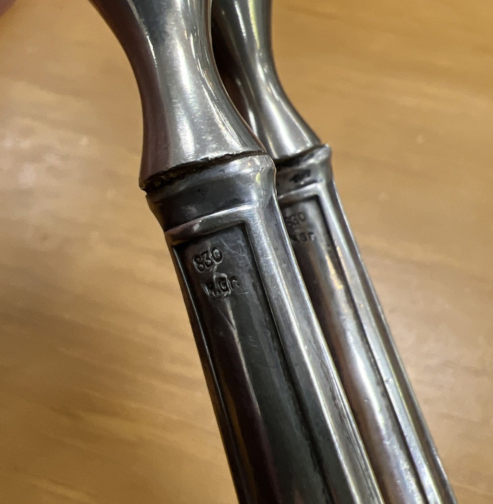 Rare Danish 830S Silver Handled Nutcracker 1937 Engraving