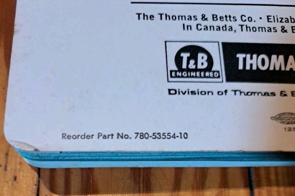 Vintage New Jersey Bell E-Z Code Identification Label Book Thomas & Betts READ