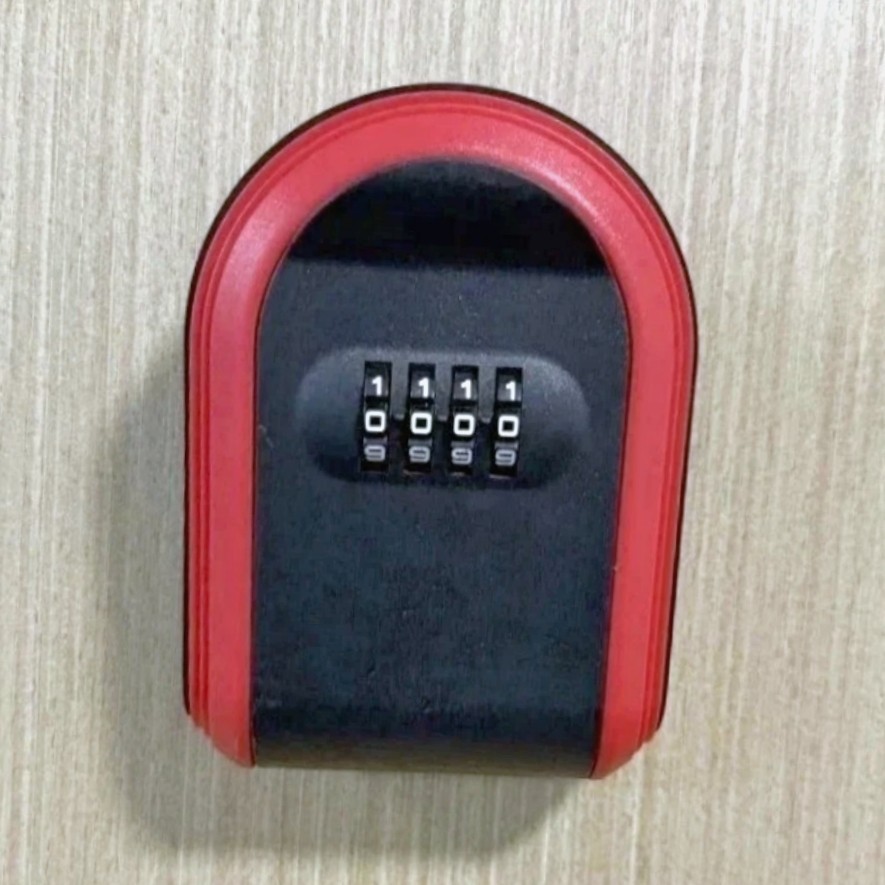 4-digit Combination Password ABS Plastic Key Box Keys Storage Key Safe Red
