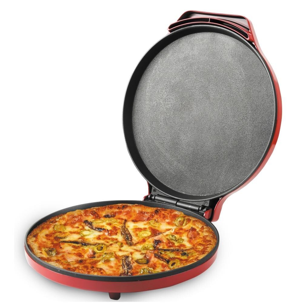 Courant 12 Inch Electronic Pizza Maker, Griddle, Multipurpose Oven, Red