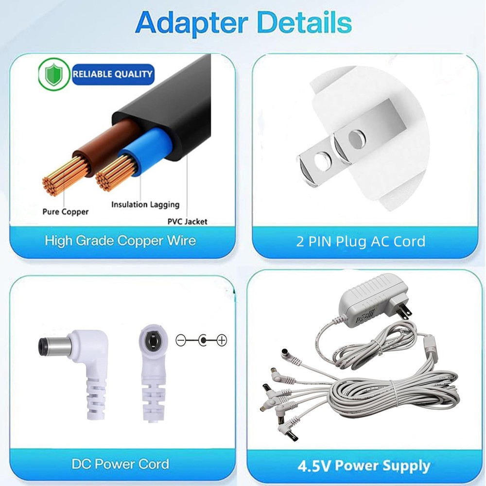 4.5VDC Power Adapter Compatible with Lemax Lighted Accessory