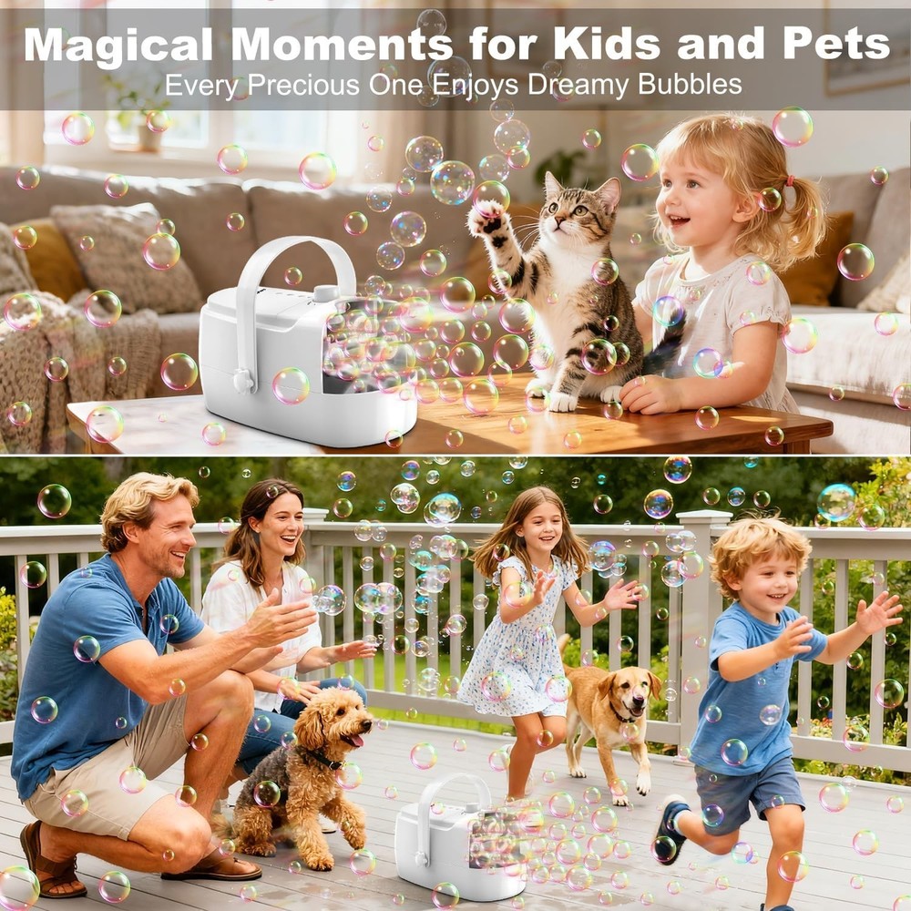 Bubble Machine Durable Automatic Bubble Blower, 18000+ Big Bubbles Per Minute...