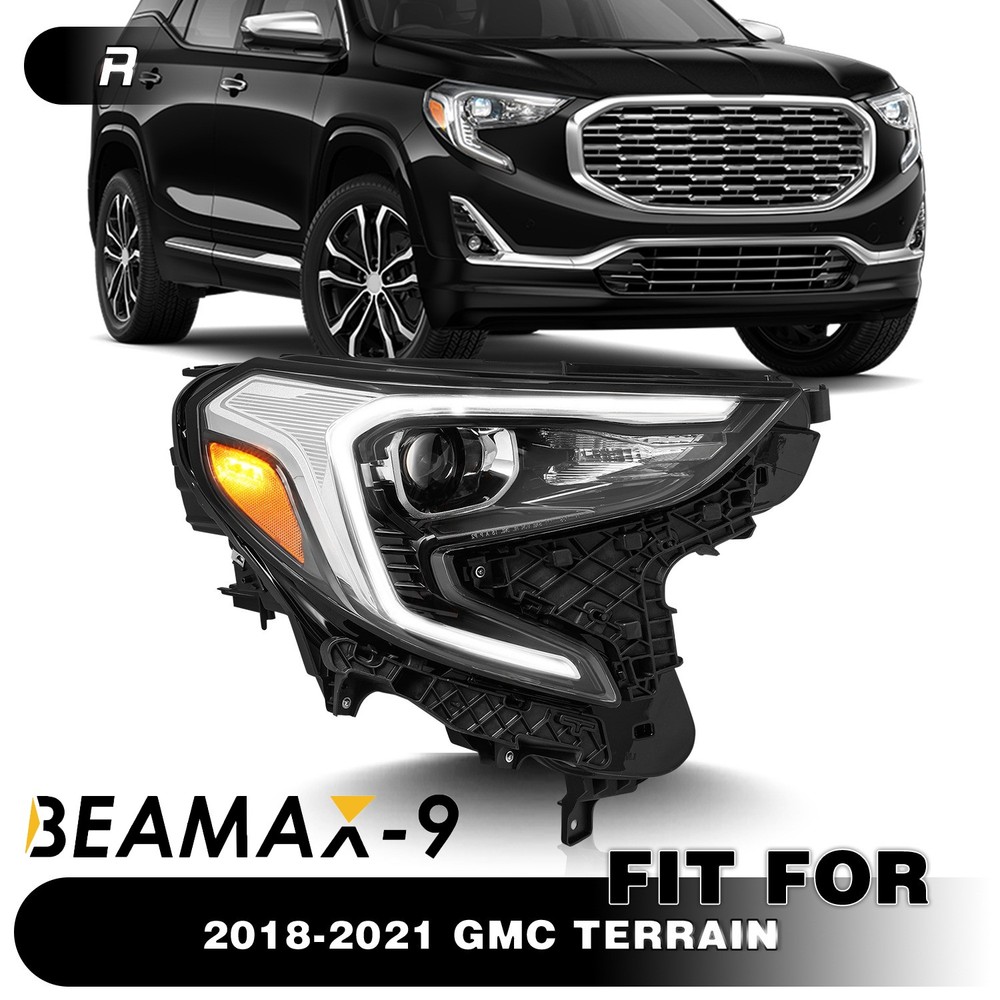Right For 2018-2021 GMC Terrain HID Type W/LED DRL Projector Headlight Assembly