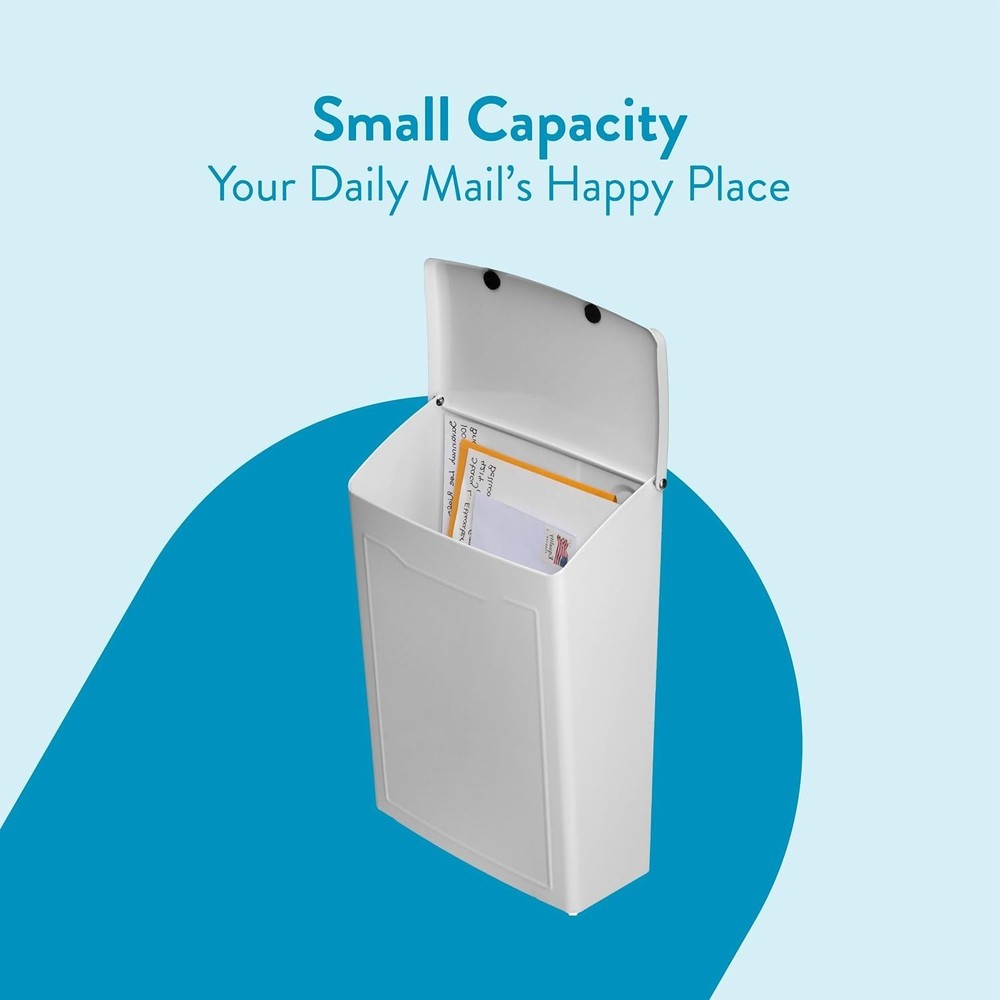 Contemporary White Mailbox with Stylish Embossed Front - Easy Setup Guaranteed