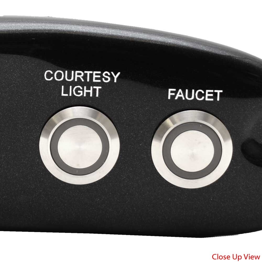 Tracker Boat Push Button Panel 174472 | 8 1/2 x 2 3/4 Inch Black