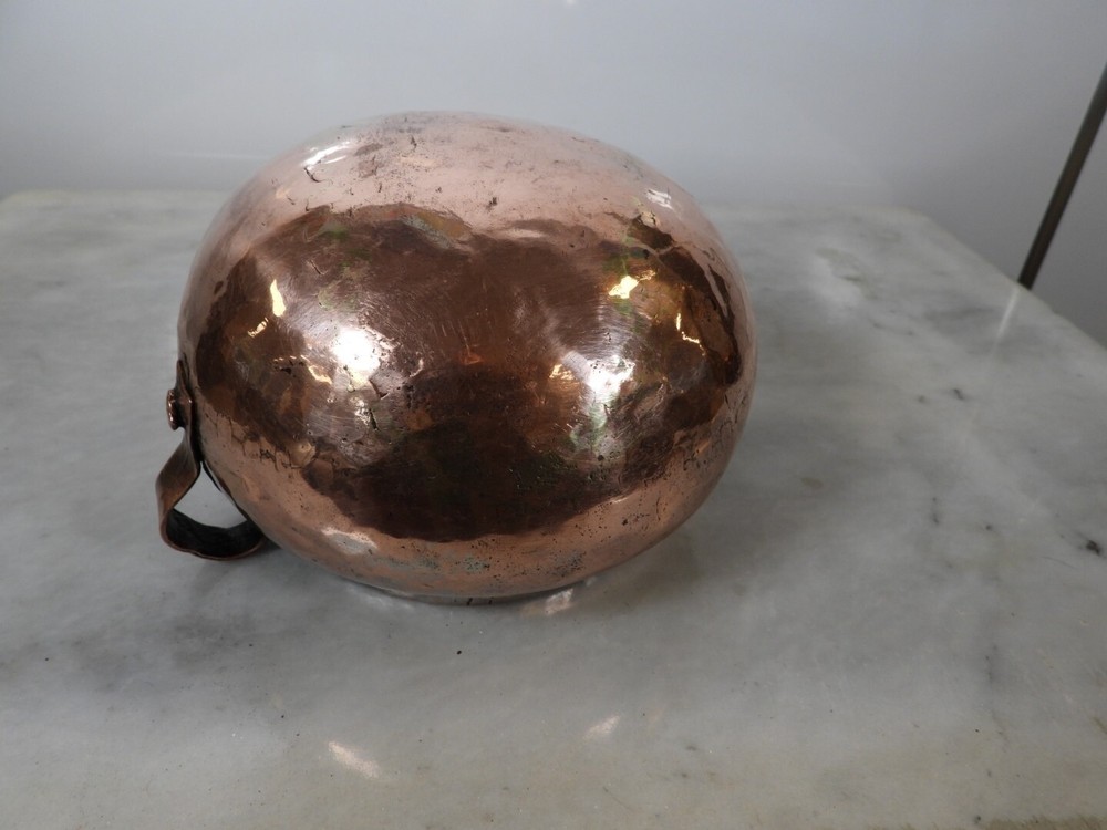 Old Handmade Copper Pot with Copper Handles
