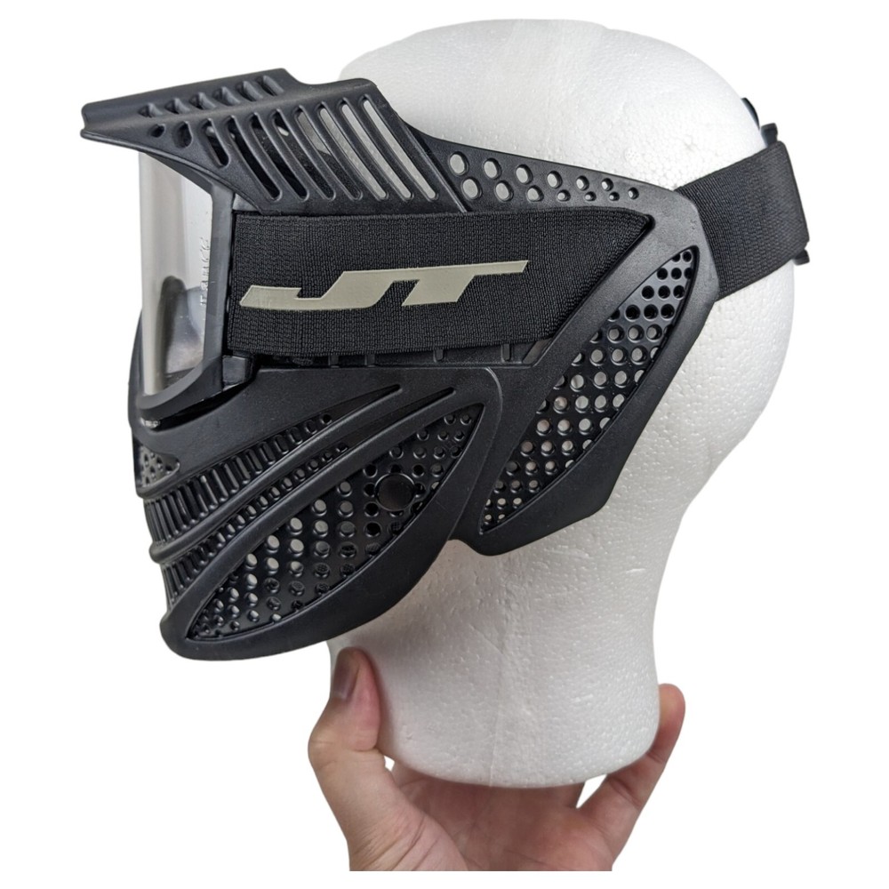JT Full Coverage Paintball Mask Black Protective Face Gear Goggles