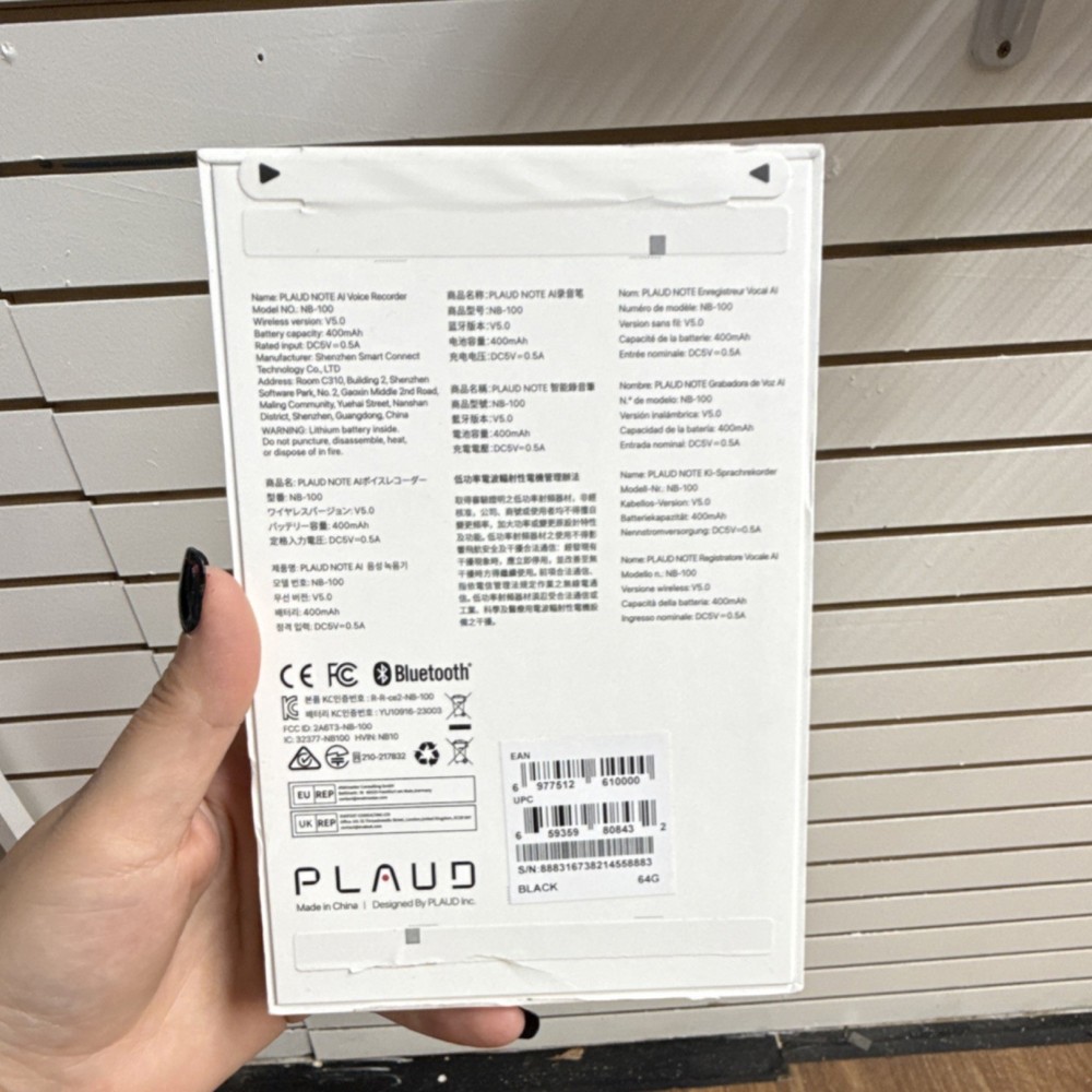 PLAUD NB-100 64G Bluetooth Handheld Voice Activated Flash Memory Recorder
