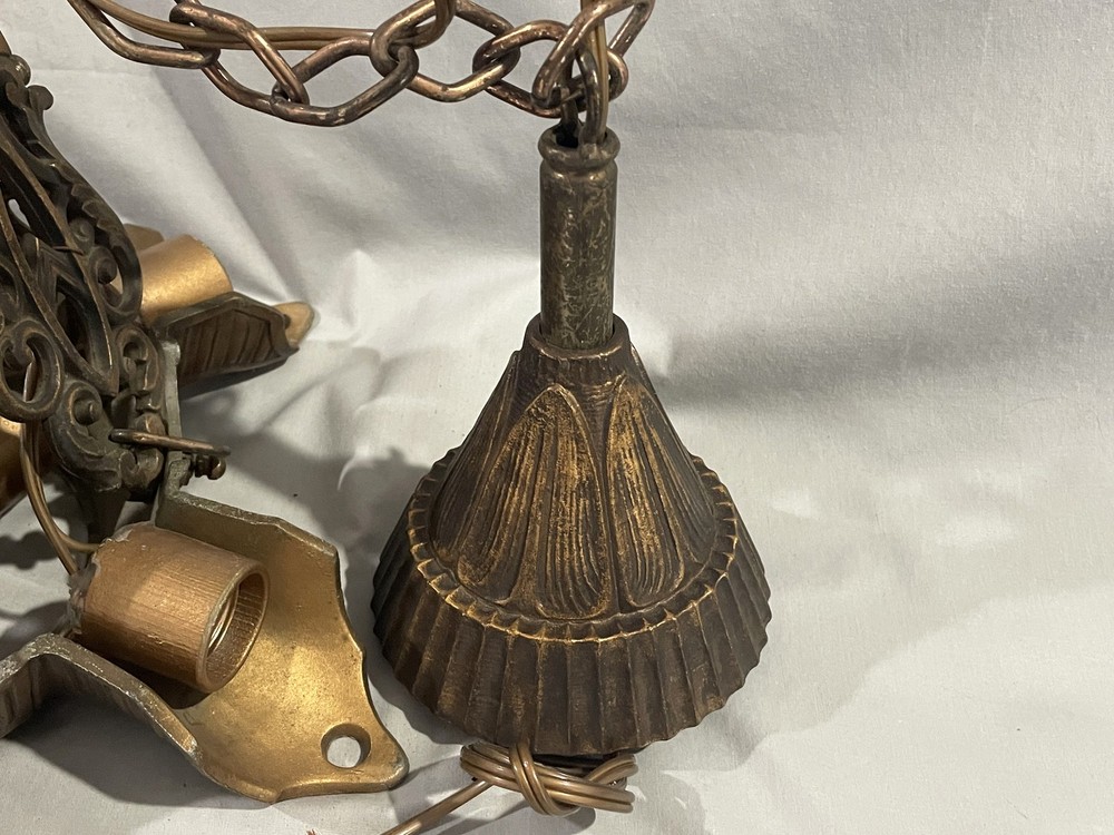 ART DECO ERA SLIP SHADE CEILING LIGHT FRAME - REWIRED