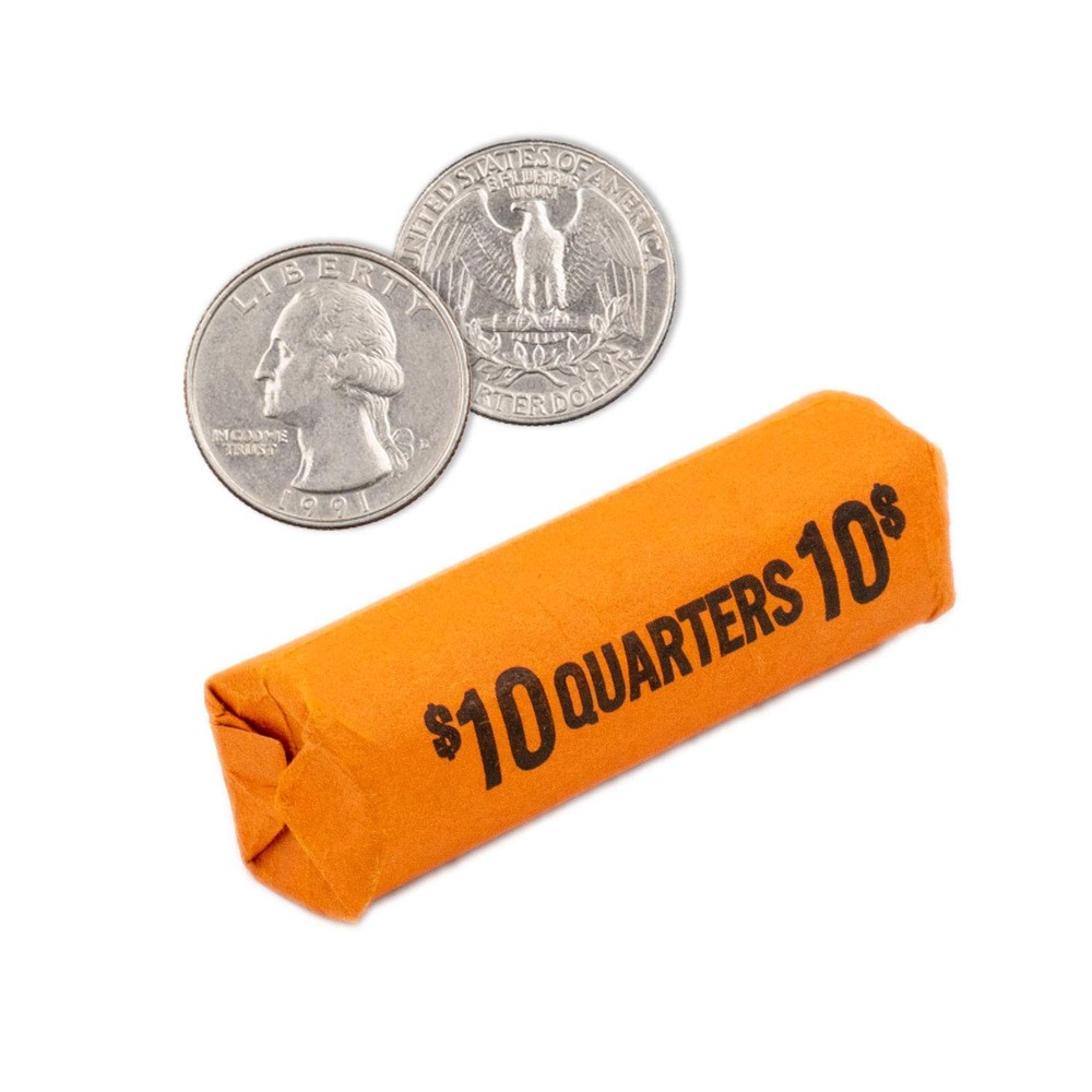 Quarter Flat Coin Wrappers, Solid Bundle of 100