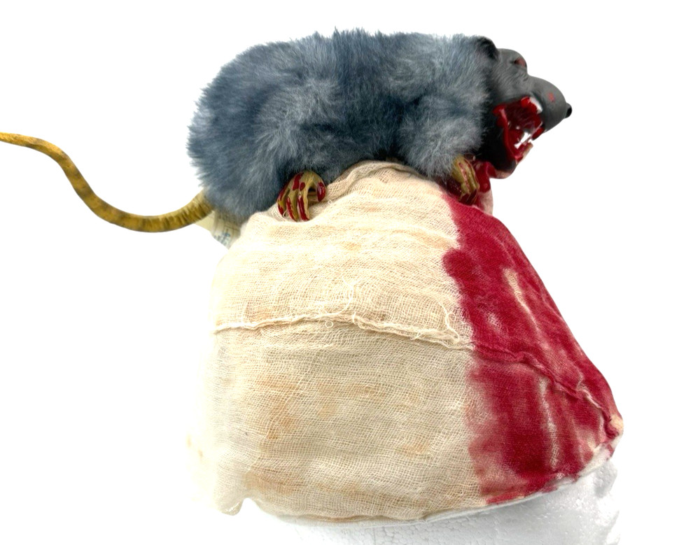 Gemmy Chewing Rat Adjustable Hat -Talks Lights Up - Does Not Move - HALLOWEEN