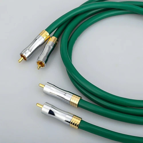 Pair Silver Plated Shielded HiFi RCA Cable Audio Signal Interconnect Cable
