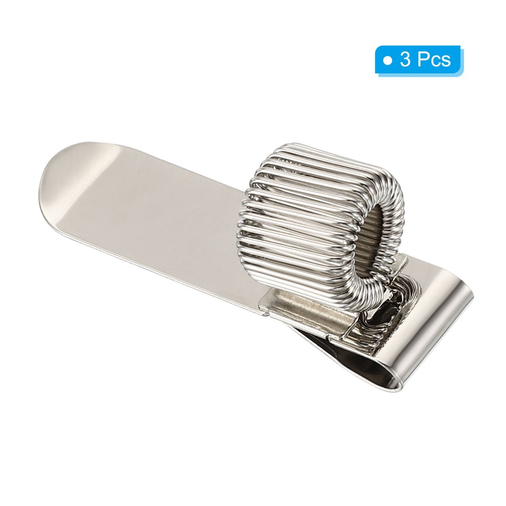 Pen Holder Clips, 3Pcs Metal Vertical Single Spring Loop Organizer, Silver