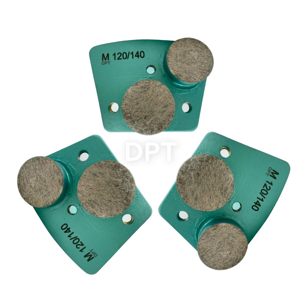 9 Pack Trapezoidal Grinding Disc for Bolt on Grinders Medium Concrete 120 Grit