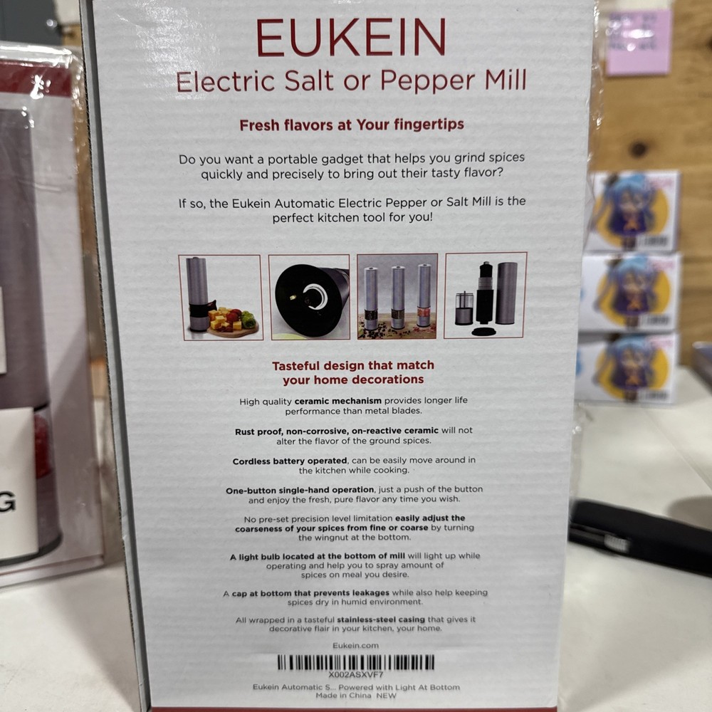 Eukein electric salt and pepper grinder