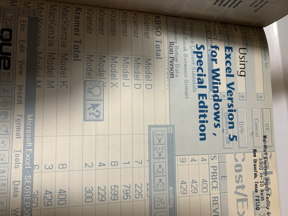 Using Excel Version 5 for Windows Special Edition 1993, QUE