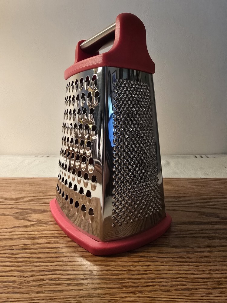 Box Grater, Four Sided, Unbranded, Stainless, Assorted Size Grating, Never Used