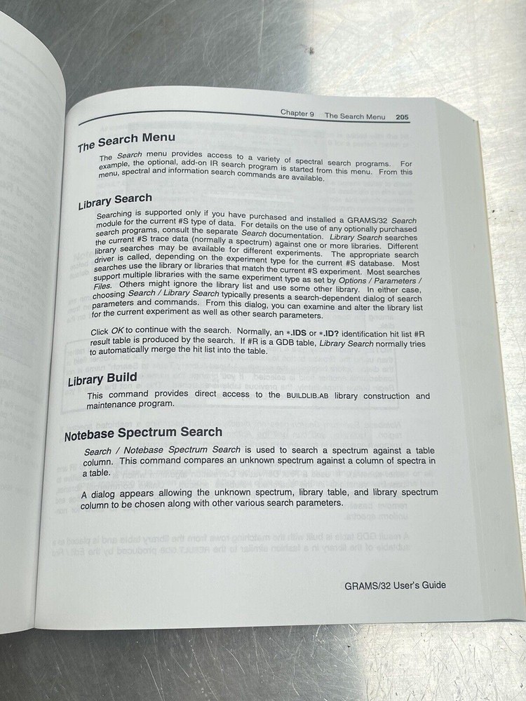 Galactic Industries GRAMS/32 - Users Manual / Instructions Book