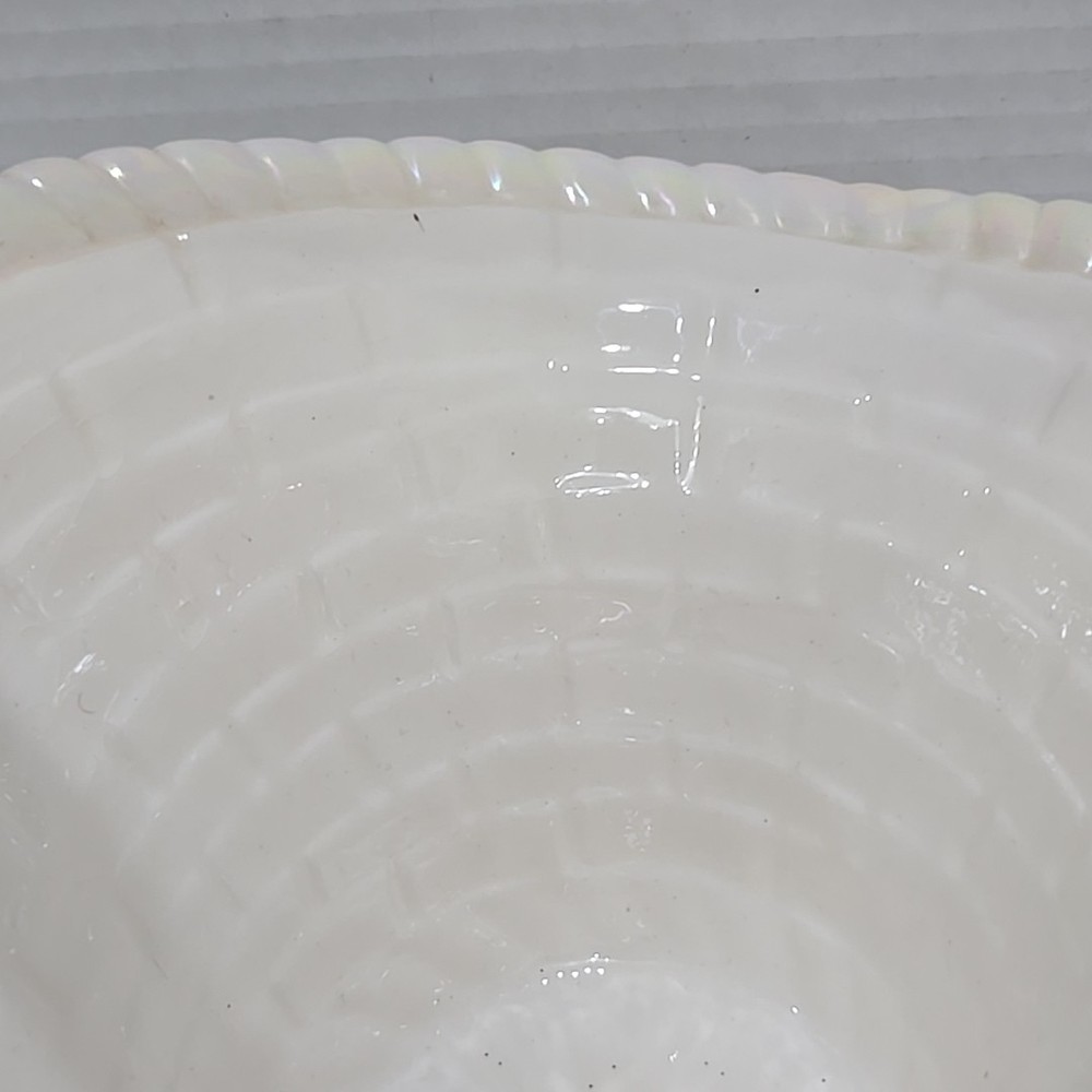 Vintage Iridescent Easter Basket Ceramic Atlantic Mold 10" GREAT SHAPE!!!