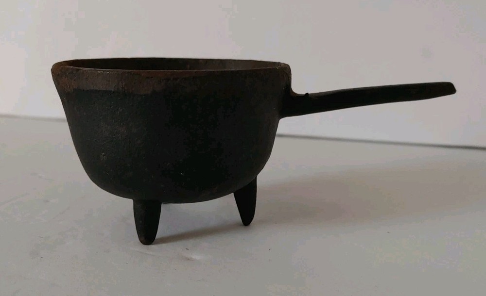 Salesman Sample Cast Iron Footed Handled Pot