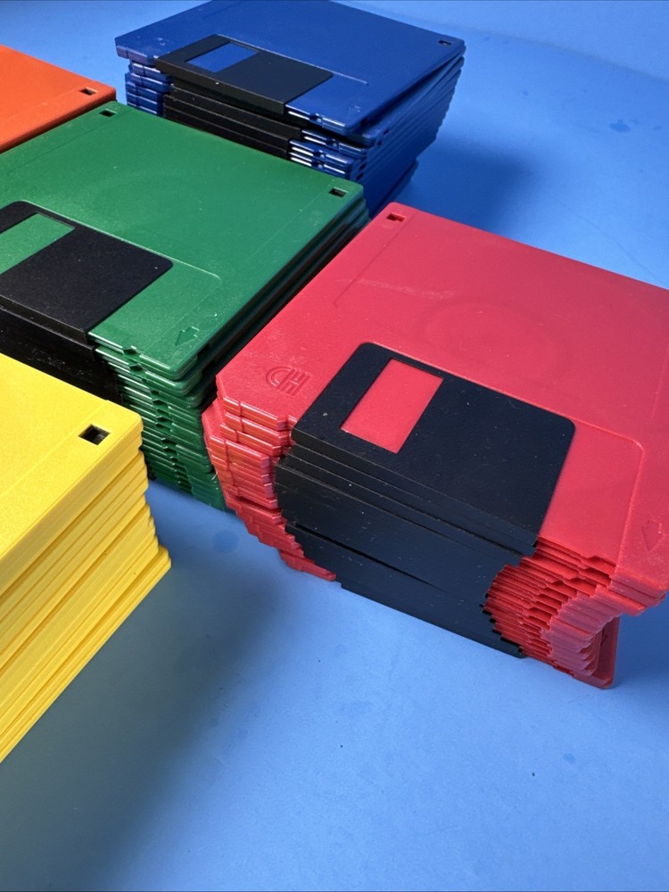 92 Hypermedia 3.5" Colored Floppy Diskettes MF-2HD High Density - Partial Box
