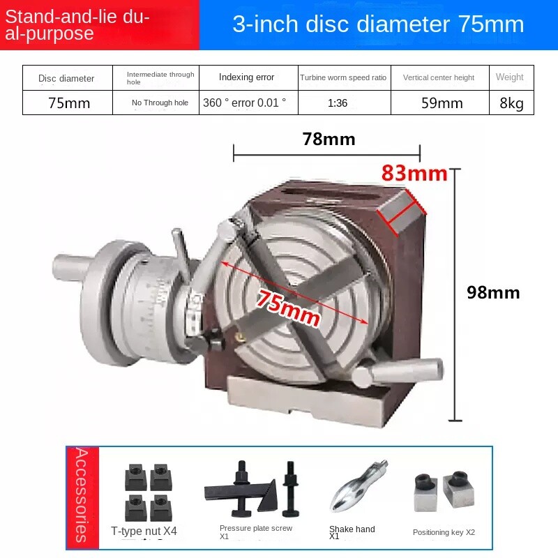 Horizontal Vertical Turntable Vertical and Horizontal Milling Machine