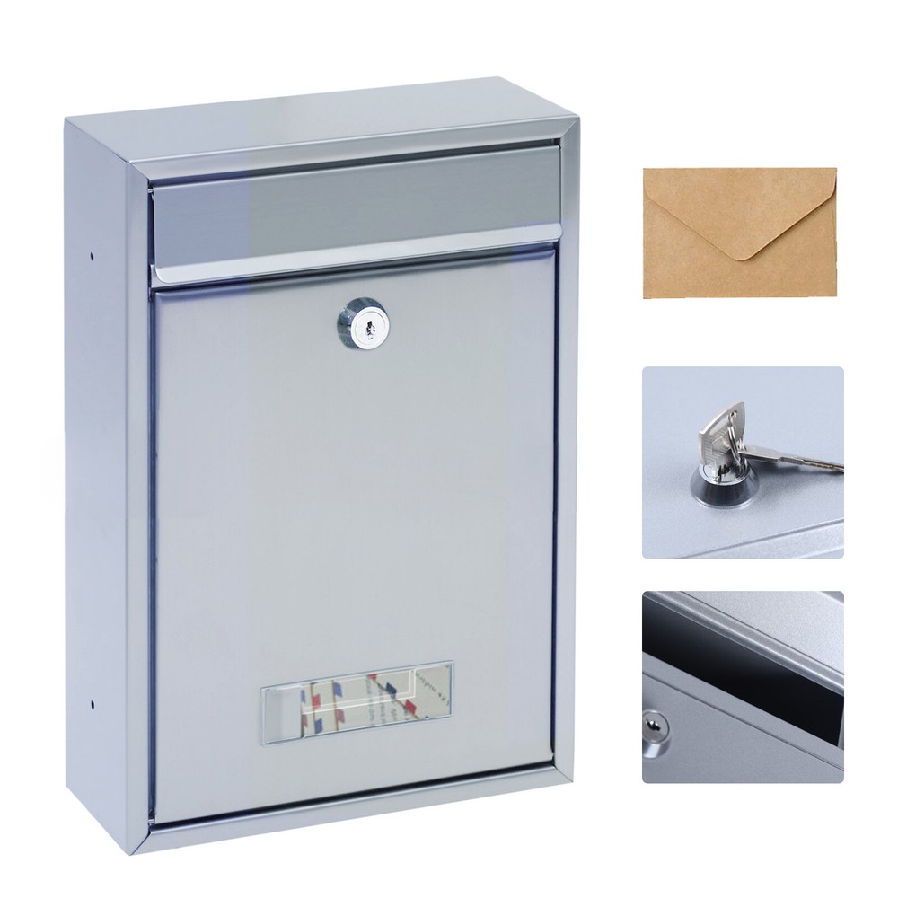 Post Mailbox Mail Box Wall Mount Locking Mailboxspaper Letter box Lockable 2 Key