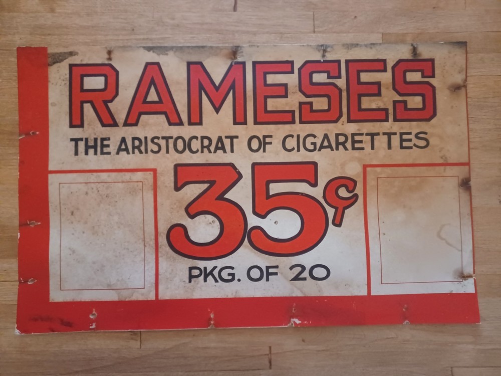 Rameses Cigarette Advertising Cardboard - Unique
