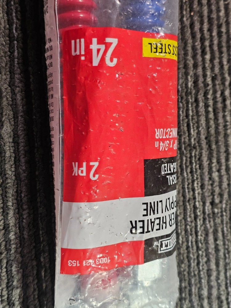 (QTY 2)Everbilt 1003 421 153 3/4"x3/4"x24" Water Heater Connector Corrugated