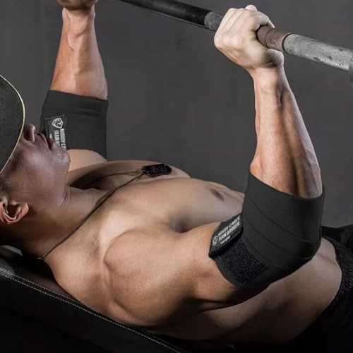 Elastic Elbow Wraps for Weightlifting & Powerlifting - Compression Support Strap