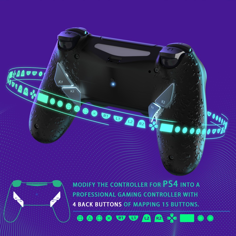 Dawn Type-C Version Remap Kit for PS4 Slim Pro Controller-4 Back Buttons & Shell