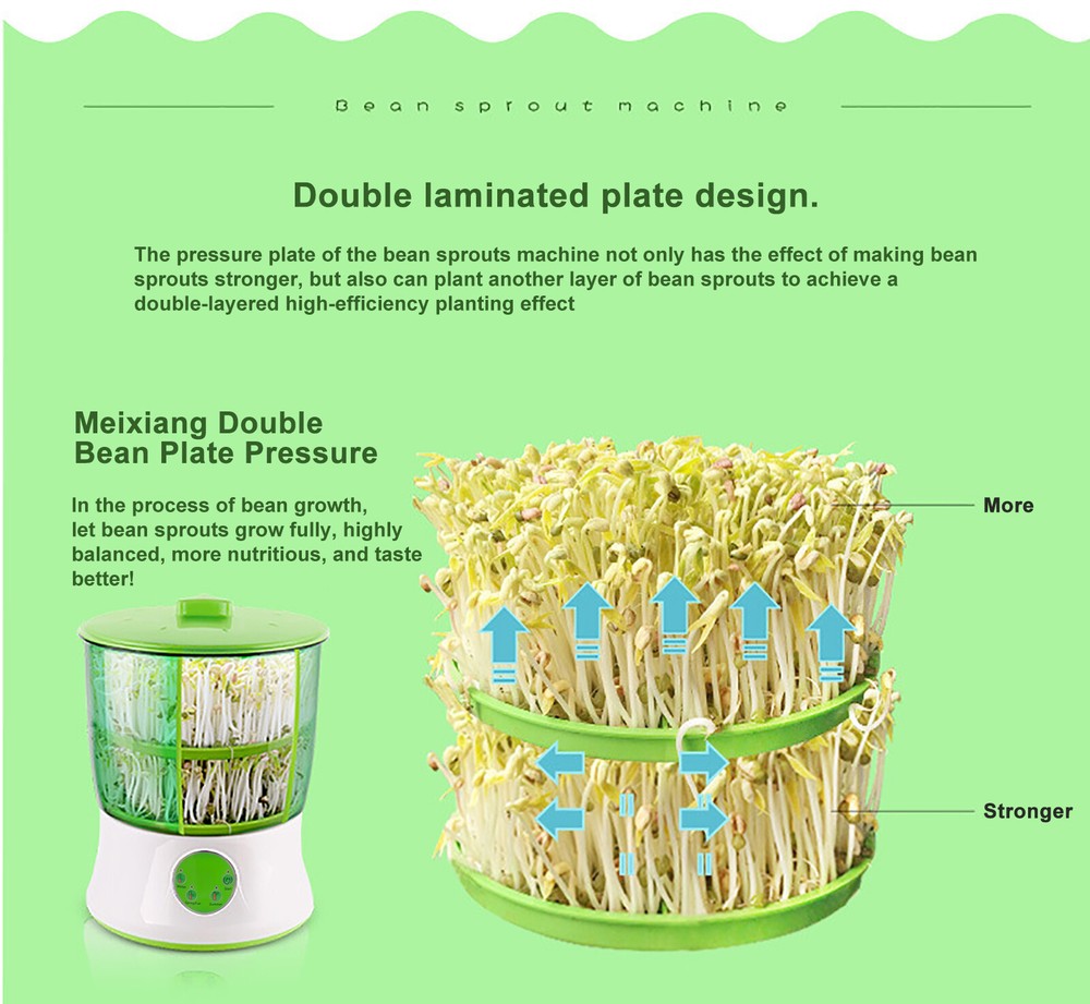 Bean Sprouter Fully Automatic Bean Seed Sprout Machine Maker 2 Layers Food Grade
