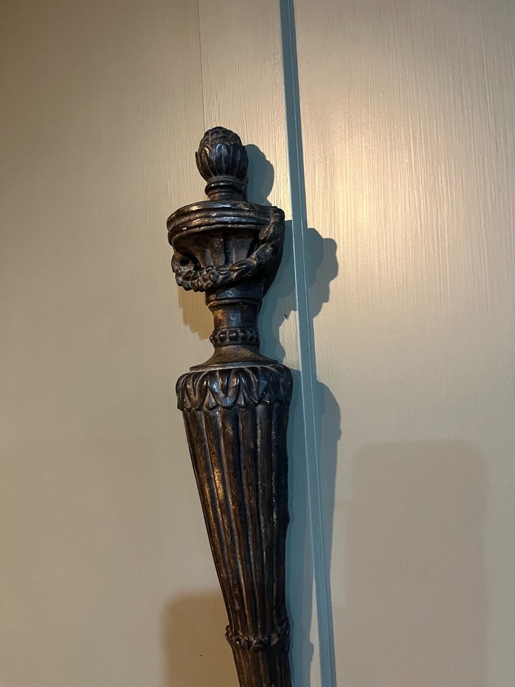 Pair Antique Wall Sconces Decorative Carved Classical Style