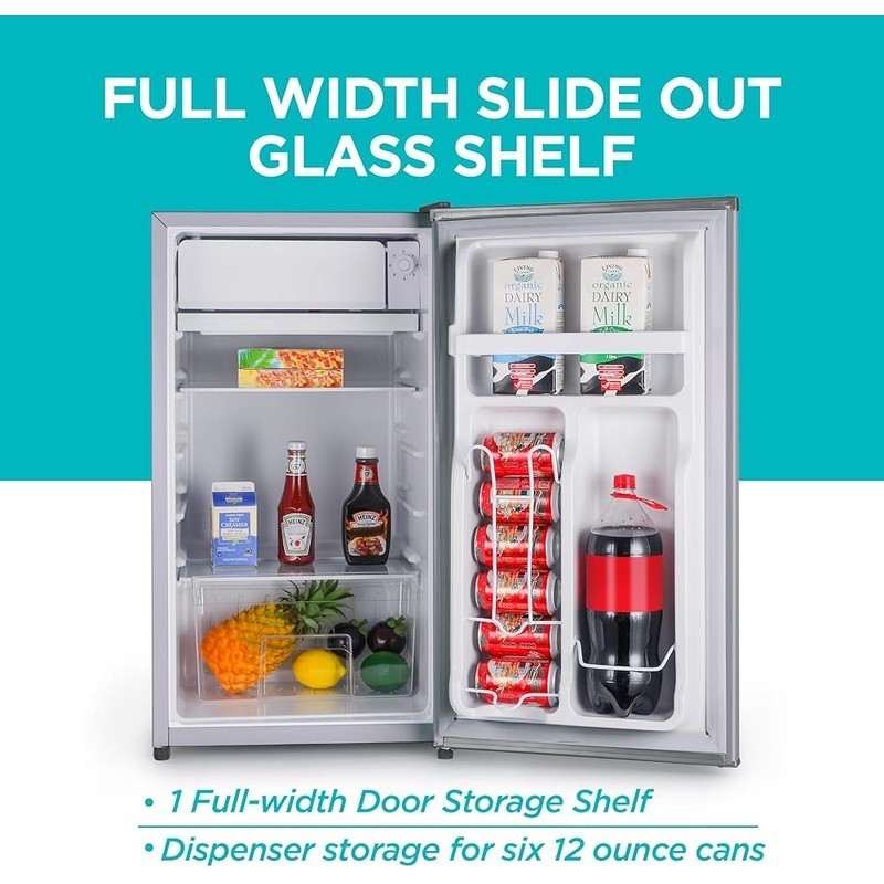 Compact Refrigerator W/ Freezer Energy Efficient Mini Fridge Dorm Office Bar New